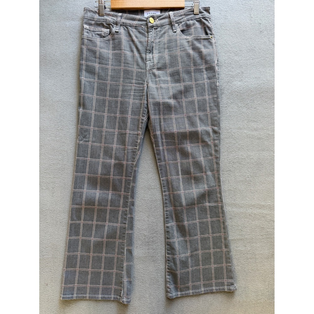 Frame Le Crop Mini Boot Plaid Jeans Size‎ 29 Cropped Bootcut Preppy Chic
